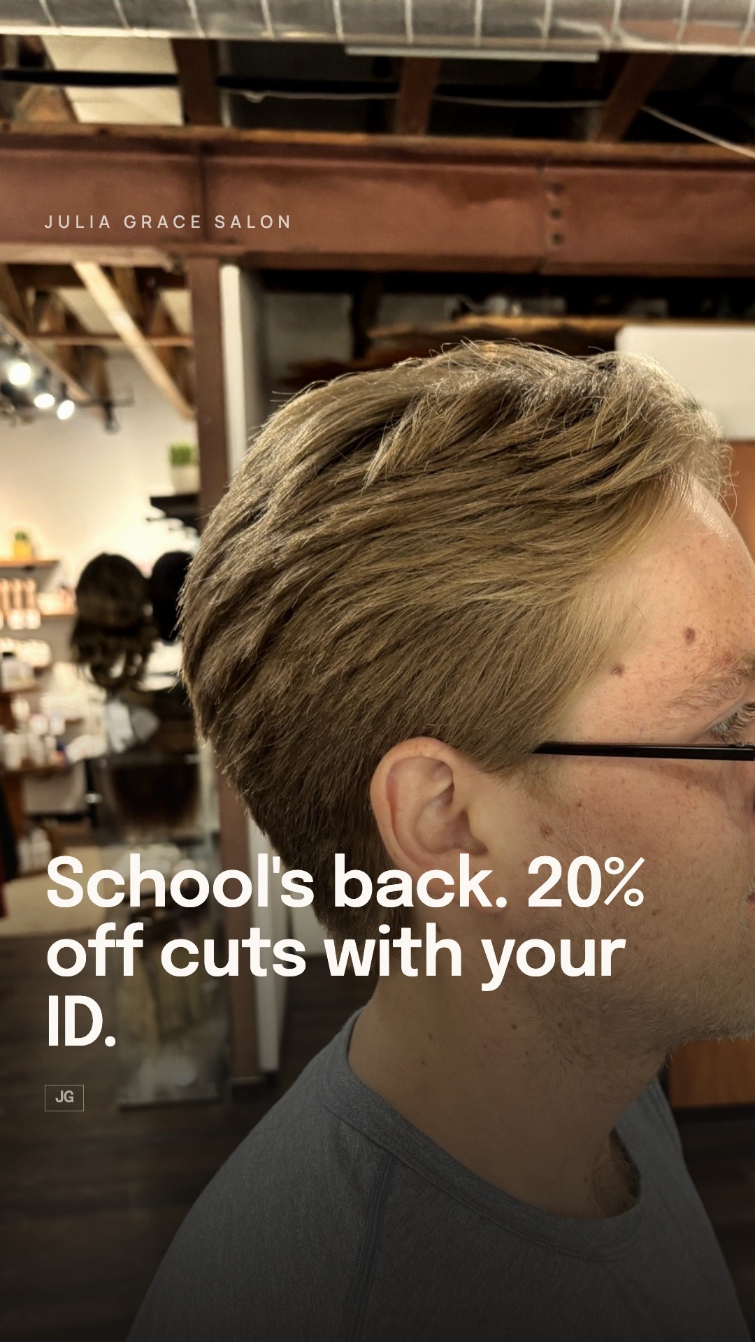 School's back. 20% off cuts with your ID.