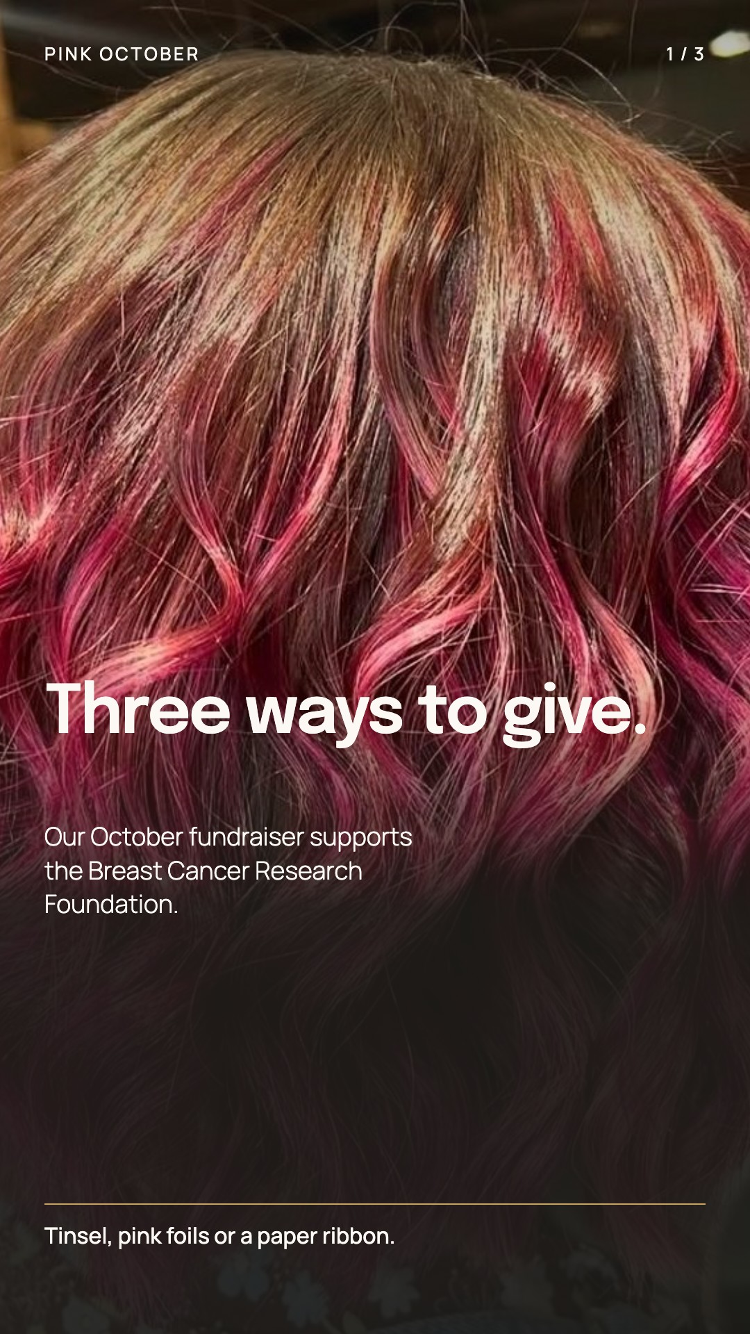 Pink waves at Julia Grace, with the crown and ends in frame.